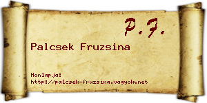 Palcsek Fruzsina névjegykártya